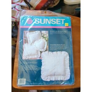 Sunset Crewel Embroidery Kit White Pillow Collection 11055 12" x 12" Pillow NEW